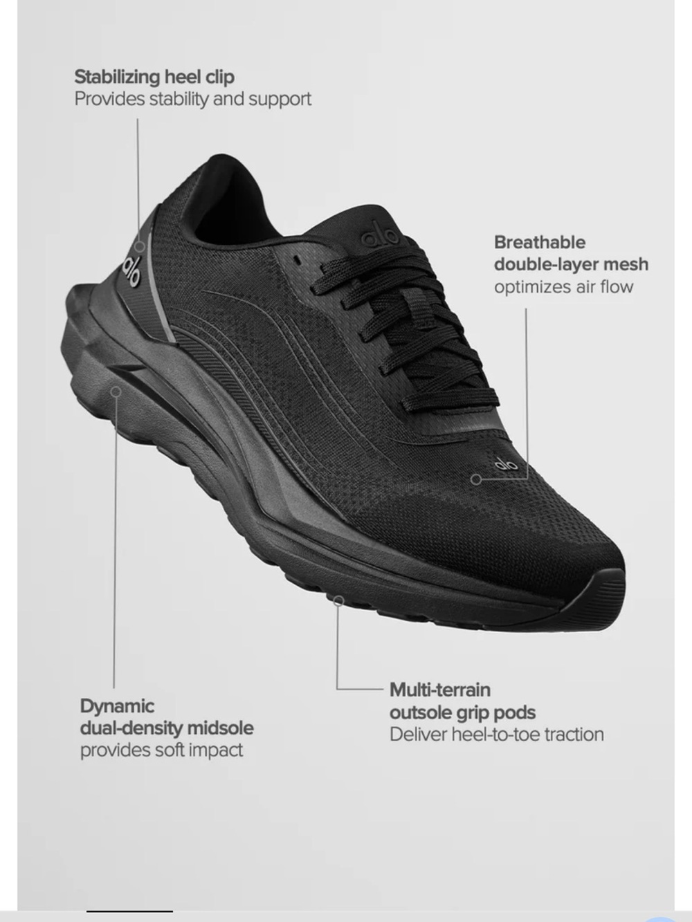 ALO Yoga Men's Black Athletic Sneakers NEVER WORN BRAND NEW NO BOX